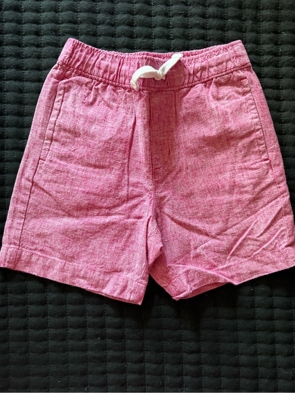 Janie and Jack Pink Drawstring Linen-Blend Shorts